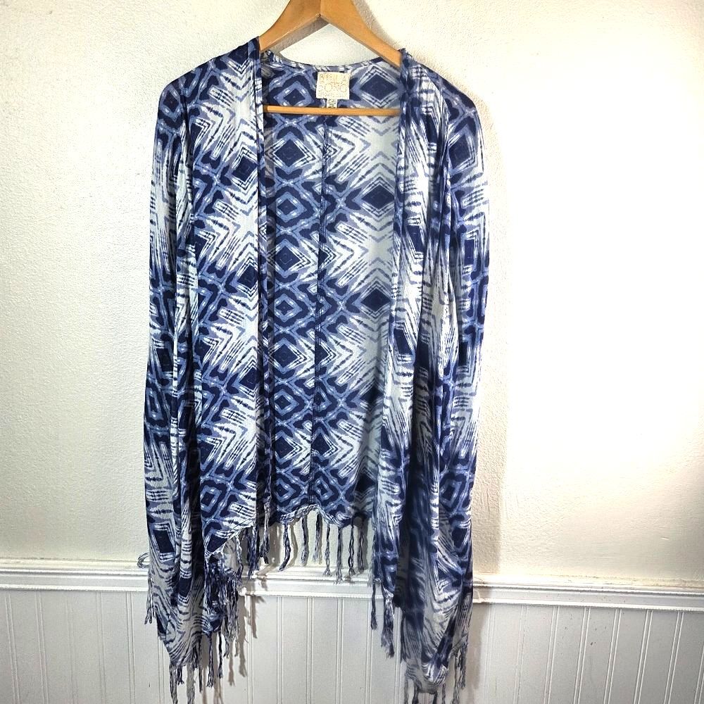 Y2K 90's Billabong Designers Closet Women's Boho Rayon Fringe Cardigan One Size